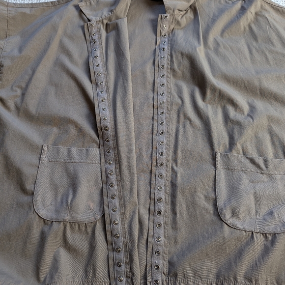 Eleven Stitch Design Top Brown Tunic Oversized Small Button Up 3/4 Sleeve USA - Picture 4 of 11